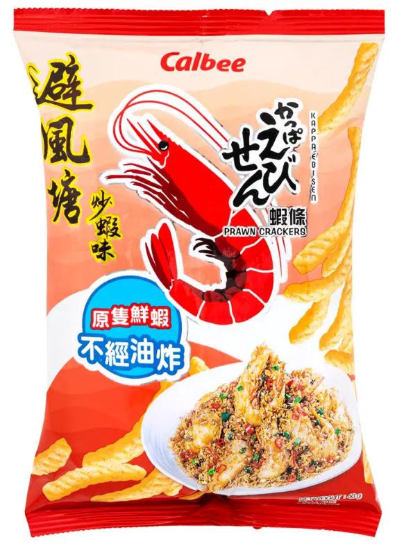 Bánh quy tôm Calbee - Phong cách trú bão 卡樂B蝦條避風塘炒蝦味 40g x1