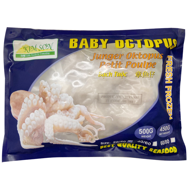 Bạch Tuộc Baby đông lạnh Kim Sơn 章魚仔Bạch Tước Nho Đồng Lãnh (40/50) 500gr x 1