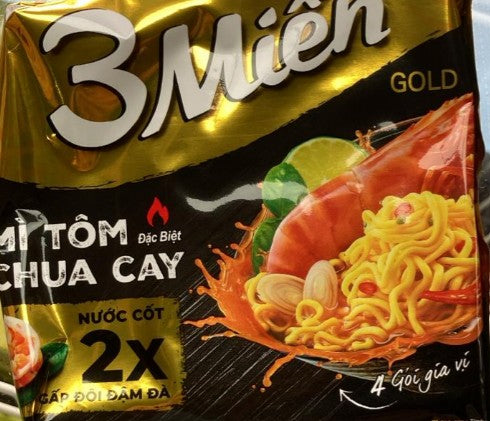 020119 Mi 3 Mien 3 Mien Shrimp Noodle 蝦湯麵 Mi 3 Mien Gold Tom Chua Cay 75gx30