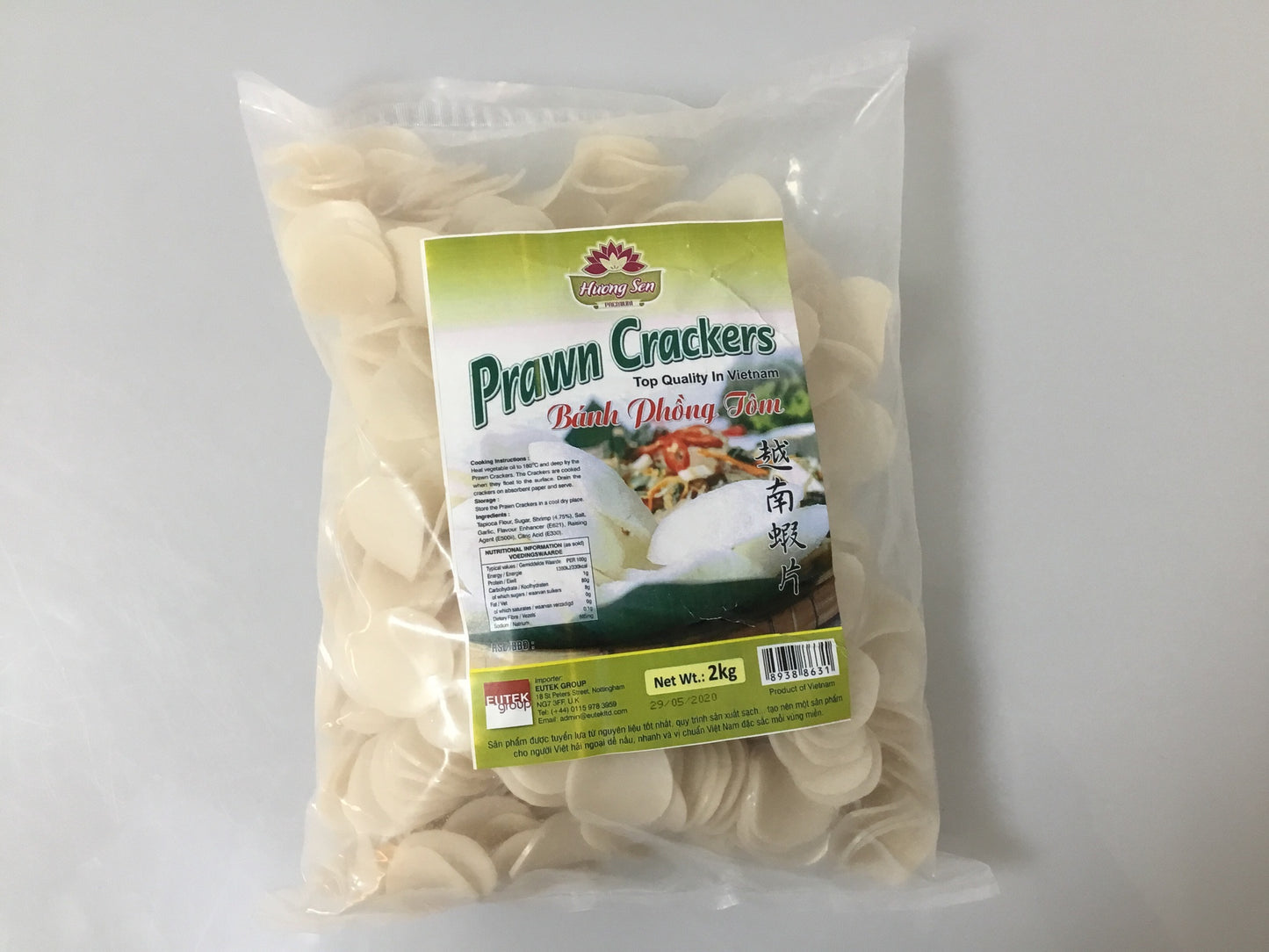 Huong Sen Prawn Crackers 正宗越南蝦片Banh Phong Tom 2 Kgs x 6