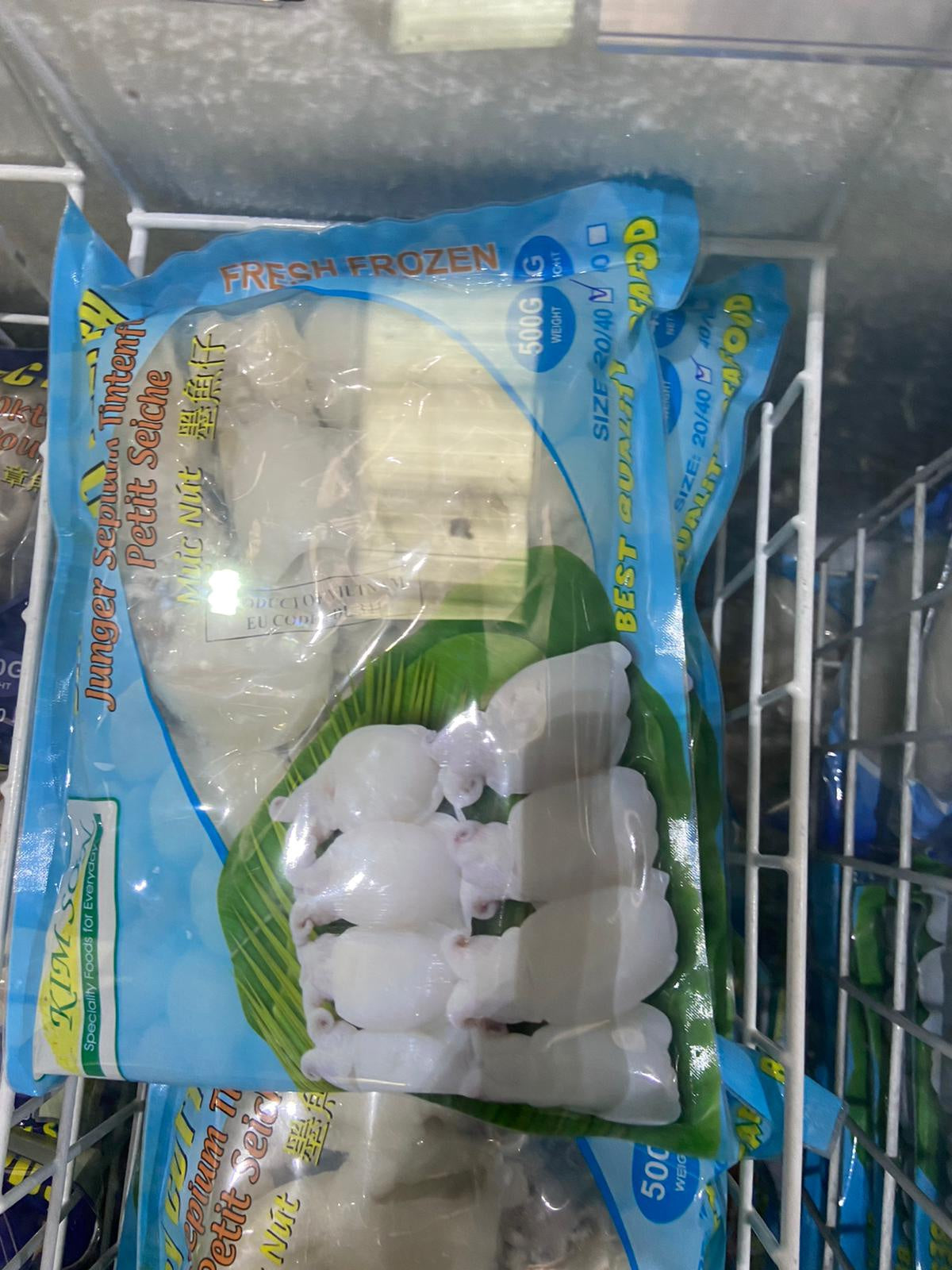 Mực nang baby đông lạnh Kim Sơn 墨魚仔Muc Nho Đông Lãnh 20/40 500gr x 1