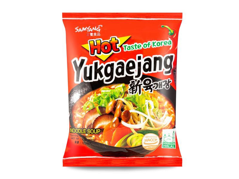 21164 Samyang Hot Yukgaejang Noodle 辣香菇味拉麵 Mi cay vi nam 120g x20