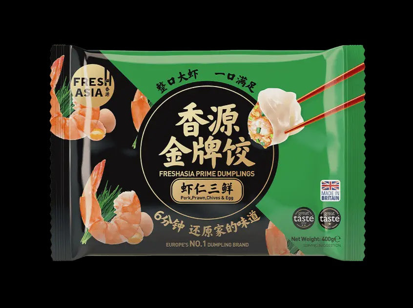 FRESHASIA Bánh Bao Thịt Heo, Tôm, Hẹ & Trứng蝦仁三鮮水餃Hà Cao Thít Tom He Va Trung 400grx1