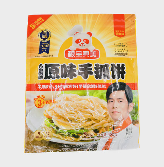 LQQM Puff Paratha Pancake 5pcs (Original) 糧全其美原味手抓餅 (5片) 400g x20
