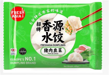 FA Hẹ Hẹ 香源猪肉韭菜水餃 Hoành Thanh Heo He 400g x 1