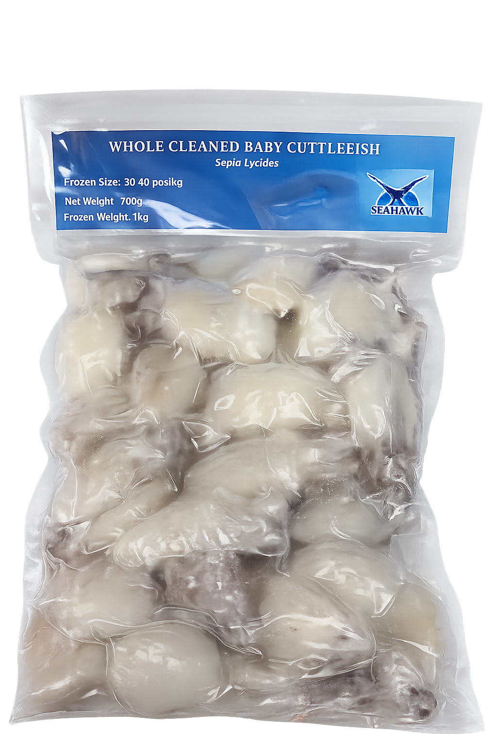 Seahawk Whole Cleaned Cuttlefish 20/40 原隻清潔墨魚仔 1 kg (700g net淨重700克) x 1