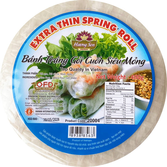 Chả giò Hương Sen Extra Thin Bánh tráng gỏi Cuốn Siêu Mồng 22cm 400g x1