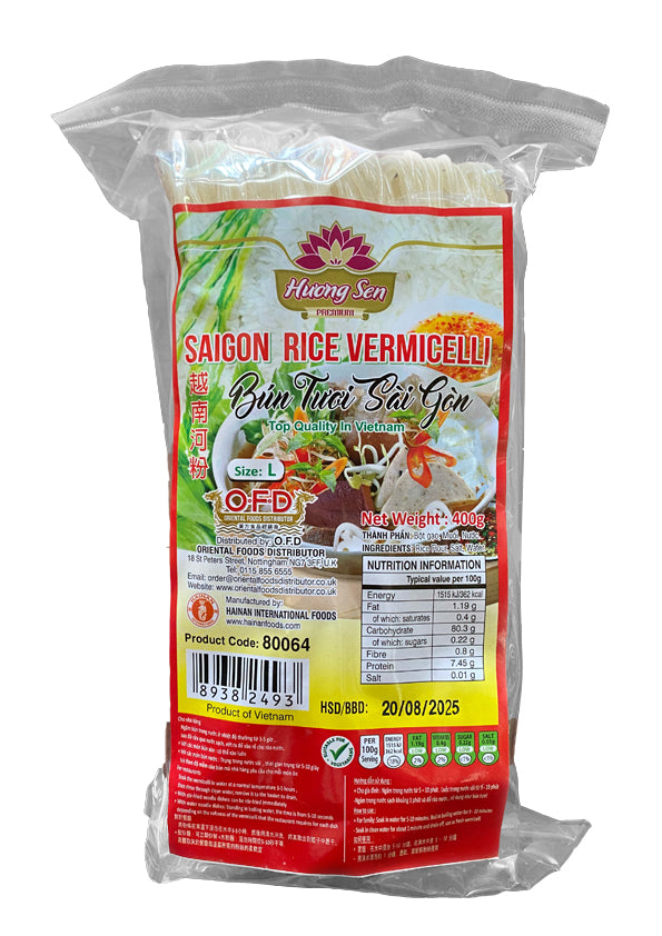 80069-9 Huong Sen Saigon Rice Vermicelli 1.5mm Bun Tuoi Saigon Size L 1.5mm 2kg x 6