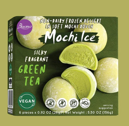 46041 Buono Mochi Ice -Green Tea (Dairy Free) 麻薯雪糕糯米糍綠茶口味 156g x1