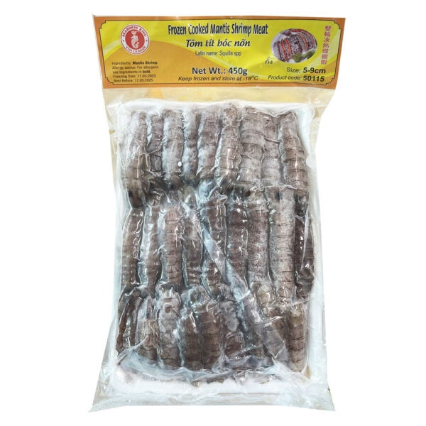 50115B Seahorse Frozen Cooked Mantis Shrimp Meat Thit Tom Tich Size: 8cm/up 500gr x 20
