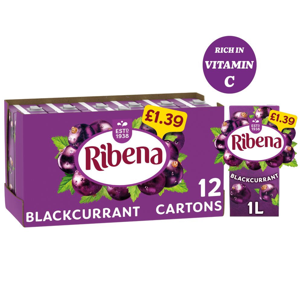 Ribena 黑醋栗果汁飲料 利賓納黑加侖子汁 Nuoc nho den 1L x1