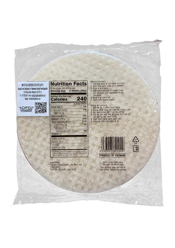 Chả giò tre Bánh tráng tròn Bánh tráng gỏi cuốn Tròn Ba Cây Tre 22cm 340g x 1