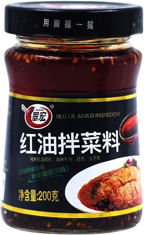 D443-DẦU Ớt CHO MÓN LẠNH 翠宏红油拌菜料 200g x1