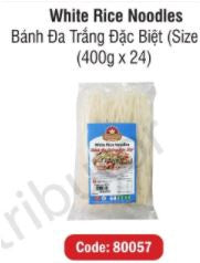 Bún Trắng Hiếu Quang Yến 白米粉 Bánh Dạ Trắng Đắc Biệt Size S (1,5mm) 400g x 24 Túi