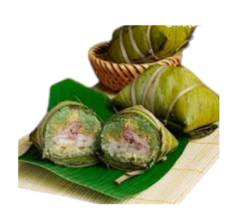 Dimsum Viet Chilled Ha Giang Speciality Sticky Rice Cake 河江拱形方粽 Banh Chung Gu Tay Bac Lanh 1pair x 1