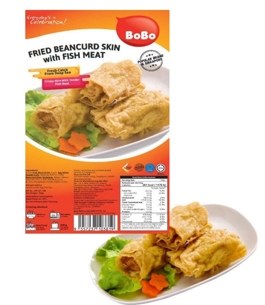BOBO Fried Beancurd Skin With Fish Meat 頂級炸腐竹魚 500g X 30