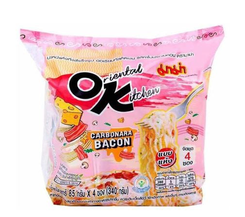 MAMA Carbonara Bacon Flav Instant Ndl (Nhiều gói) 媽媽白醬培根麵 (85g x4) x1