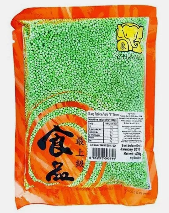 Chang Tapioca Pearls Green Small 象牌 斑蘭西米 (細粒) Hat tran chau nho 400g x 1