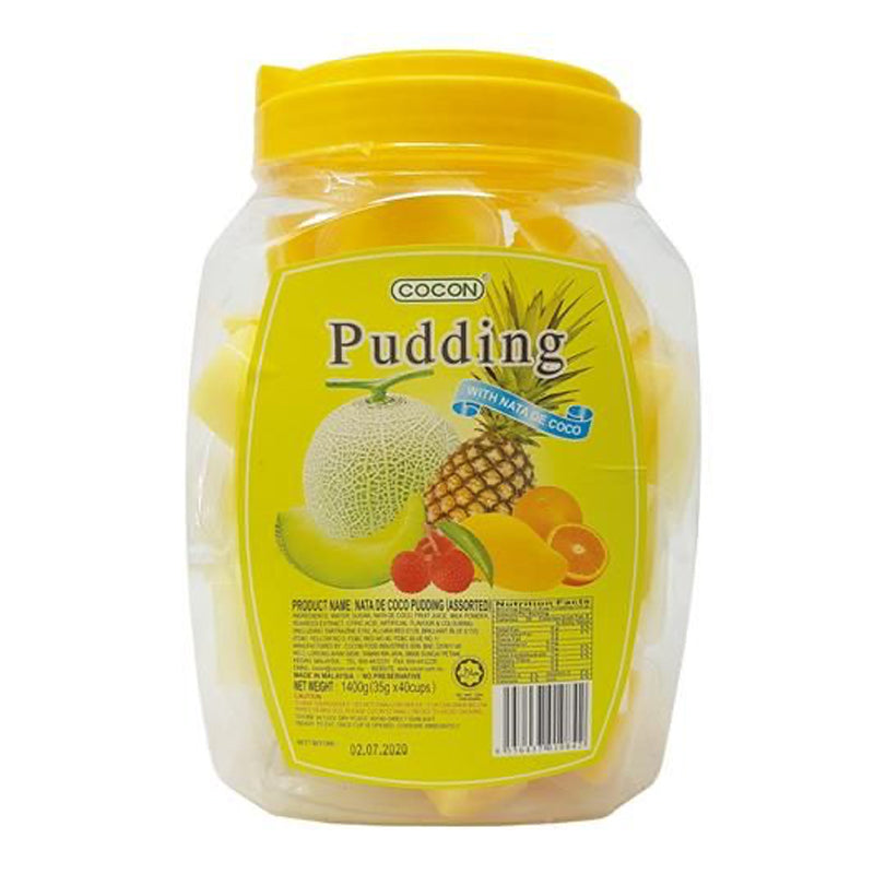 COCON Mini Nata de Coco Pudding JAR - Assorted 椰果布丁 Rau Cau Thach Dua Hop 40x35g x 1
