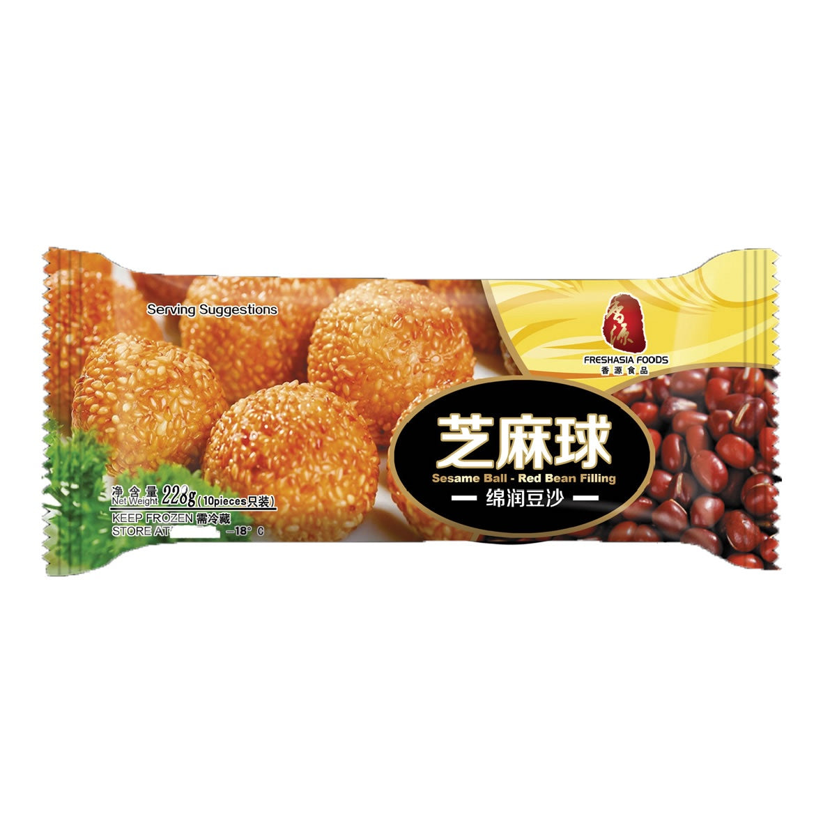 FRESHASIA Mè Viên - Nhân Đậu Đỏ香源芝麻球MeBÓNG-Dau Do 228gr x1