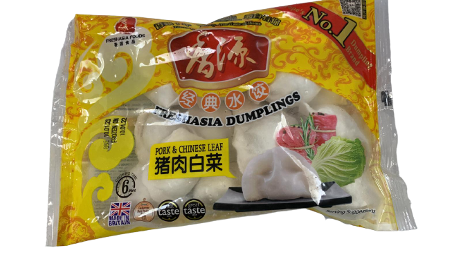 Bánh bao lá lốt FA 香源猪肉白菜水餃Hà Cao Thít Heo Cái Thảo 400g x1