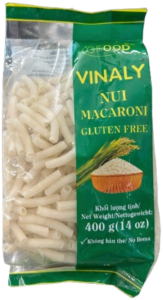Vinaly Glutenfree Rice Macaroni 無麩質米通心粉 Tube Nui Trang 400gr x 1