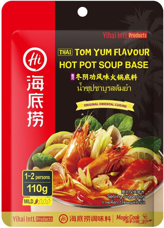 50735 Gia Vị Lẩu HDL- Thái Tom Yum 海底撈冬陰功火鍋底料一人食110g x1