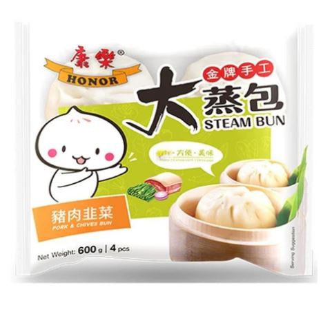 HR Bun-Heo hẹ 康樂大蒸包-豬肉韭菜600g x1