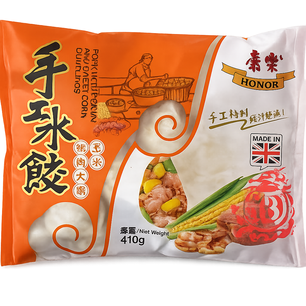 HR Dumplings -Pork with Prawn and Sweetcorn 康樂豬肉大蝦玉米餃 410g X 1