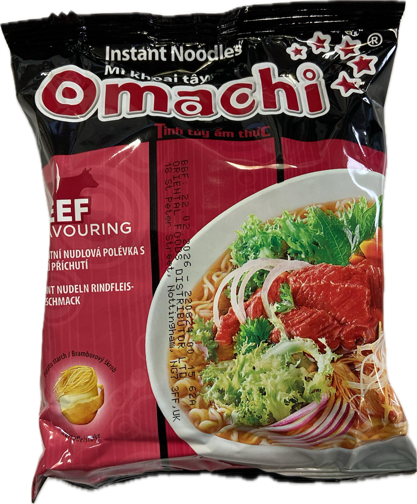 13801 Bò Omachi Mì Xôt Bò Ham 30x80g (Hộp đỏ)