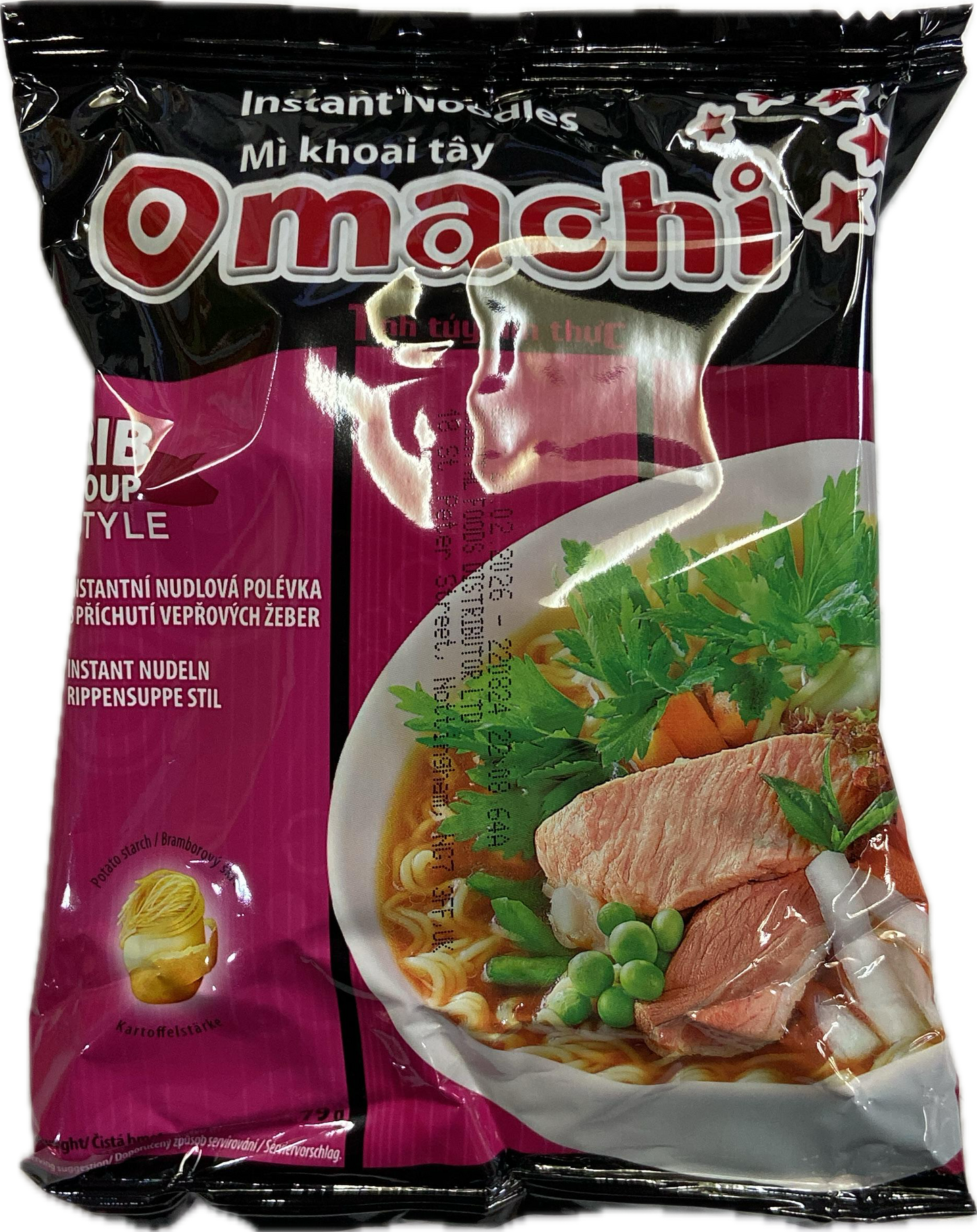 13799 Thịt Heo Omachi Mi Suon Hàm Ngũ Quả 30x80g (Hộp hồng)