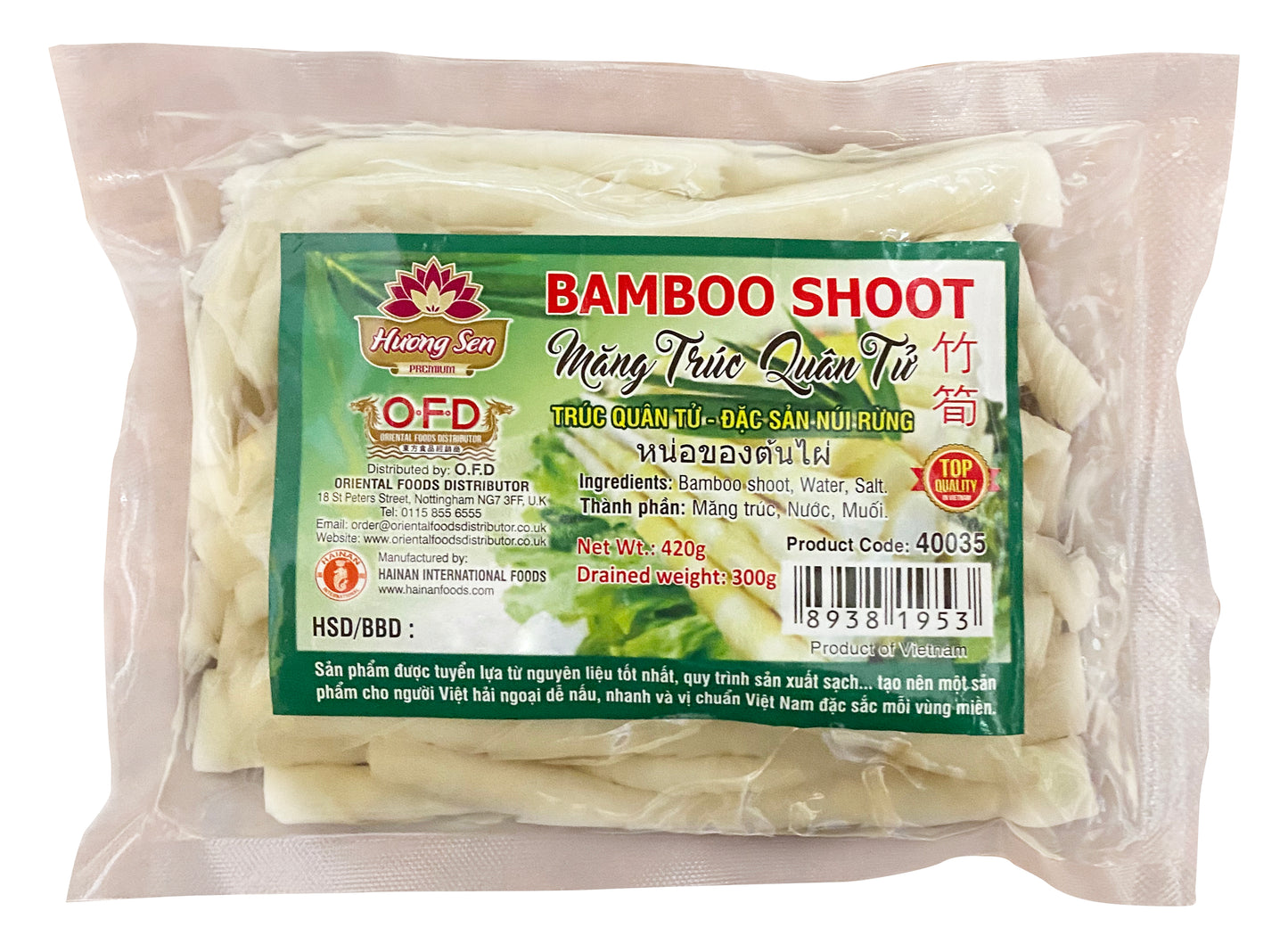 40035-5 Huong Sen Bamboo Shoot Mang Truc Quan Tu 420g X 35 Bags