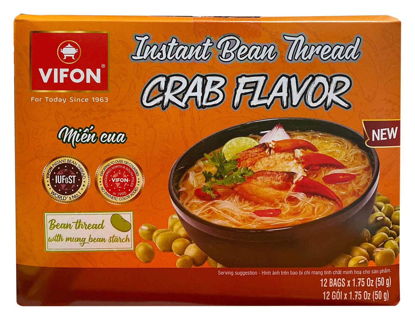 Cua Đậu Vifon Flv 蟹味即食粉丝 Miền Cửa An Liên 50g x12