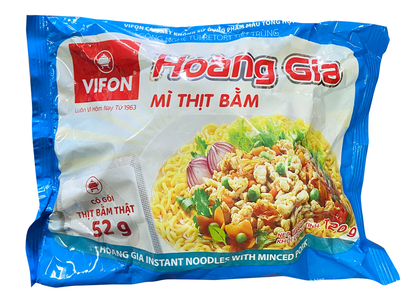Vifon Hoang Gia Minced Pork Instant Noodle 豬肉即食麵 Mi Thit Bam Co Goi Thit 120g x 1