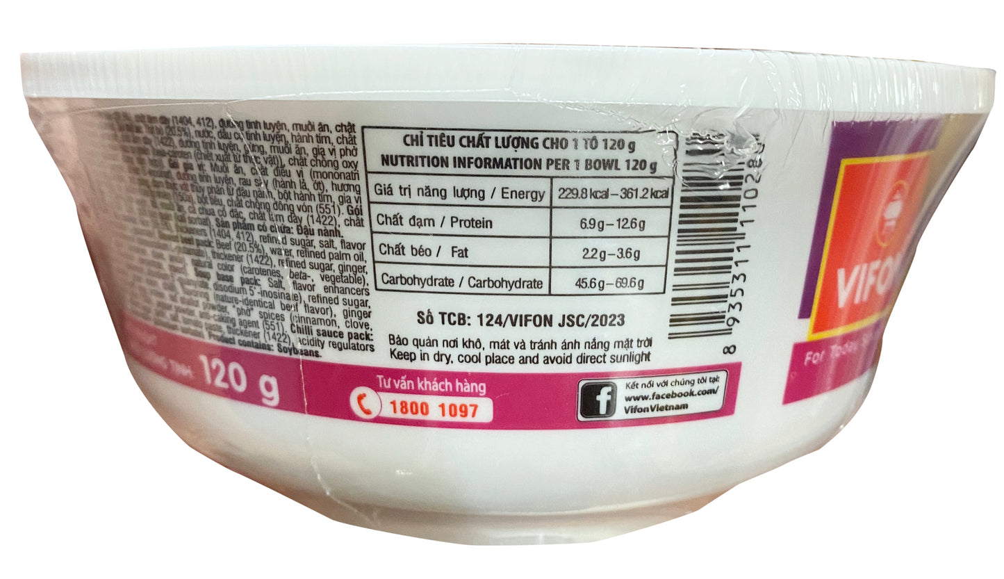 Vifon Phở Bò Bát 牛肉河粉 Phở Thị Bò Cối Thít (Dơi) 120g x 1