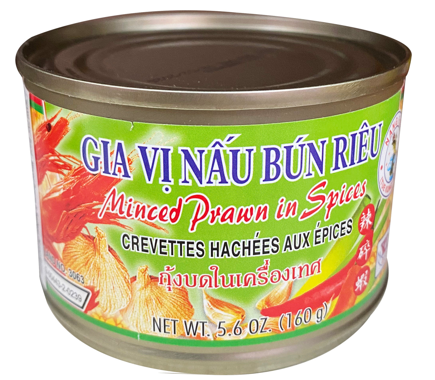NANG FAH Tôm Băm Gia Vị 辣碎蝦 Gia Vi Nâu Bun Rieu 160g x 1