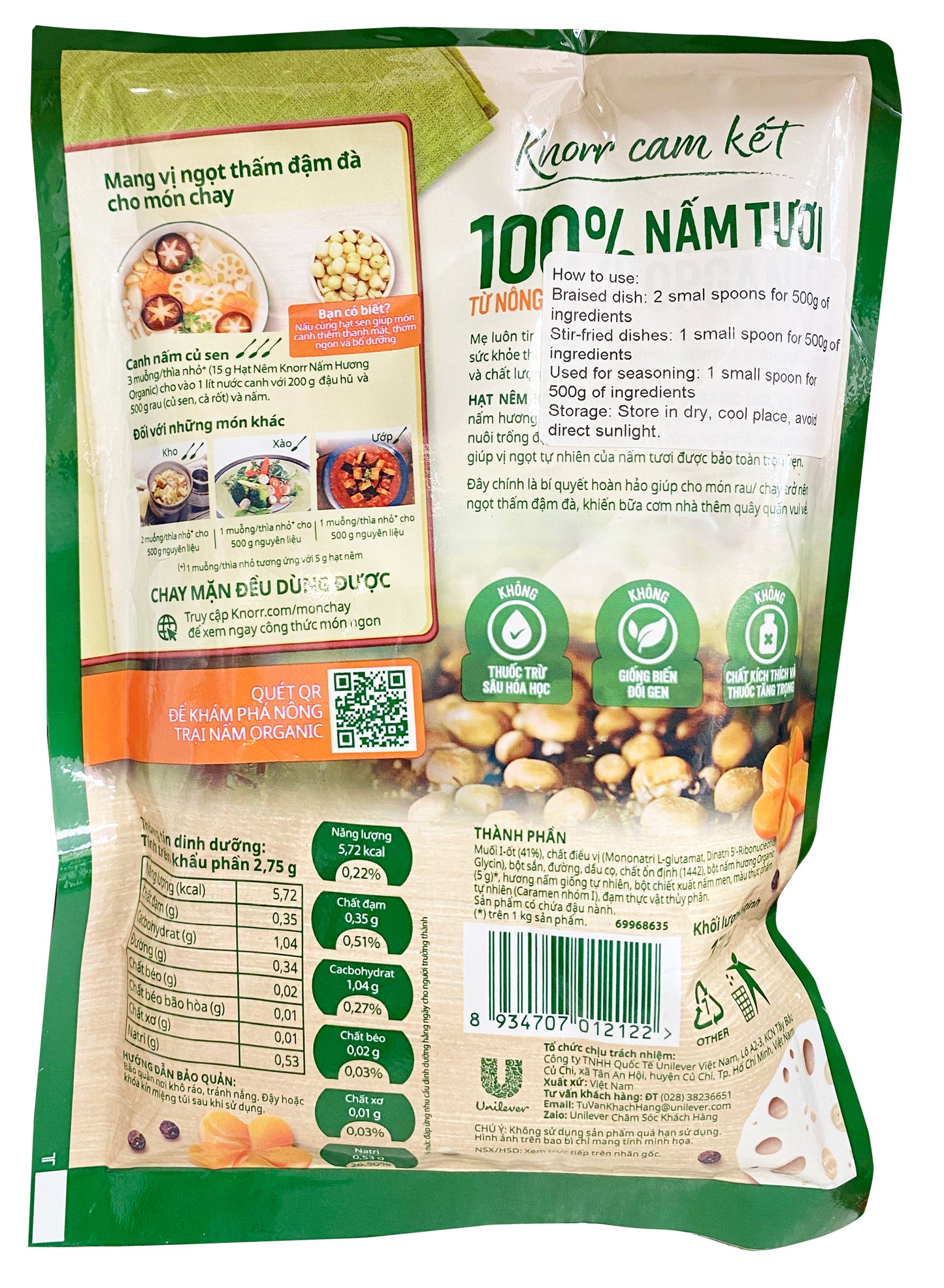Hạt Nêm Chay Knorr Nem Năm Chay 170gx1
