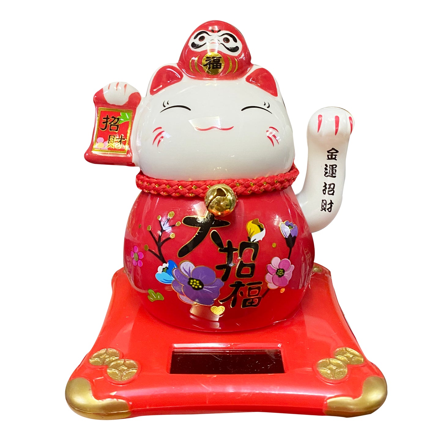Sola Powered Lucky 太阳能招财猫 10厘米 Meo May Man Nang Luong Mat Troi 10cm 1pc x 1