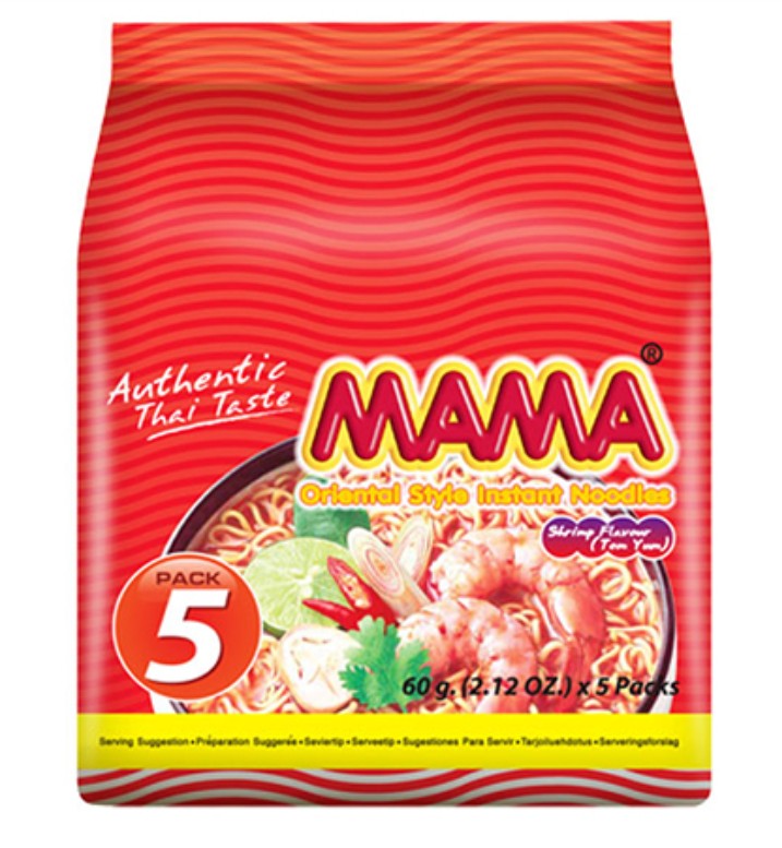 MAMA Noodle Creamy Shrimp Tom Yum (Multi-pack) 媽媽麵-鮮蝦冬陰濃湯味(5包裝) (55g x5) x6