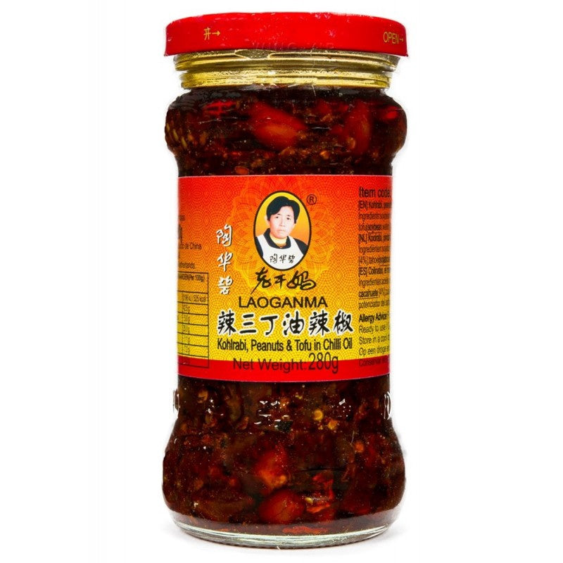 LGM Kohrabi Đậu Phộng Ngâm Dầu Ớt 老乾媽辣三丁油辣椒 280g X1
