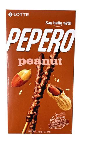Đậu Phộng Lotte Pepero (樂天花生朱古力條) Thanh Sở Cô la đầu phong 36g x1