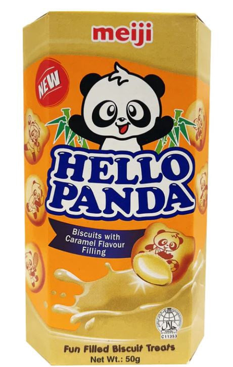 Bánh quy hương vị caramel Meiji Hello Panda 明治貓熊夾心餅乾 -焦糖1x50g