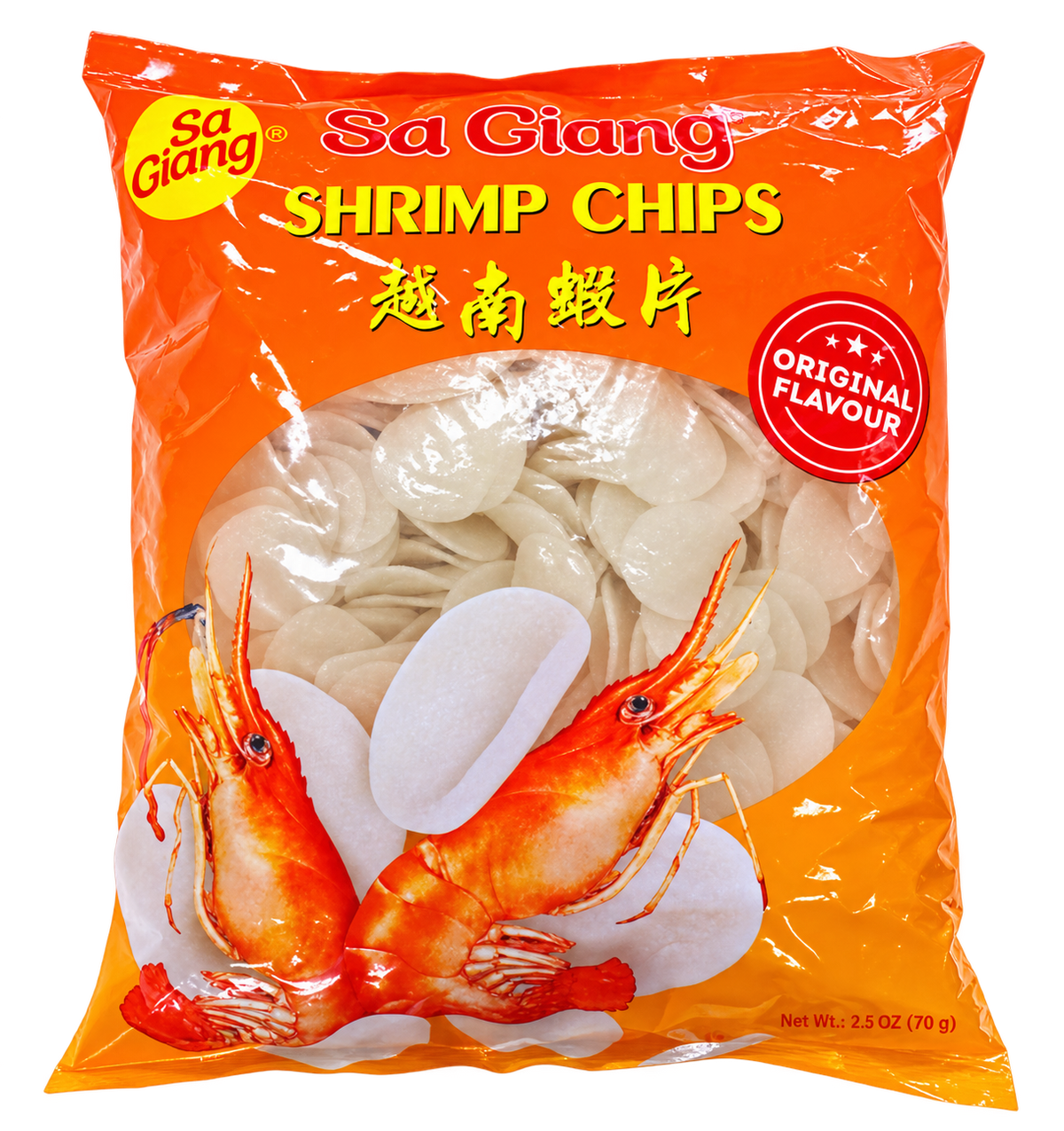 21185 OK Sa giang Bánh tôm Việt Nam (chưa nấu chín) 蝦片越南 Bánh phong tôm 1kg x12