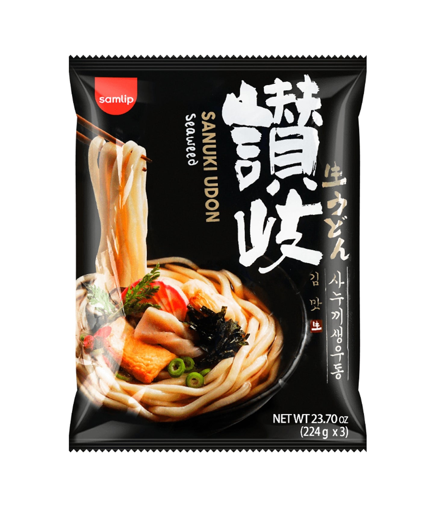21038 Samlip Sanuki Udon (Seaweed) 三立讚岐烏冬 Mi Udon 224g*3 x10