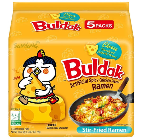 41735 Samyang Hot Chicken Ramen CHEESE (5 Packs)三養火辣雞麵起司口味5連包cheeseMi kho Ga cay Samyang Vi Pho mai (140g x5) x1