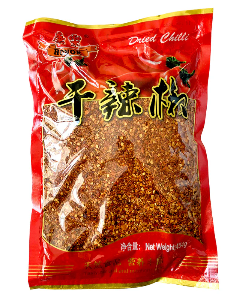 00293 HR Ớt Khô Nghiền 康樂辣椒碎 Ốt Kho Xay Vua 454g x 1