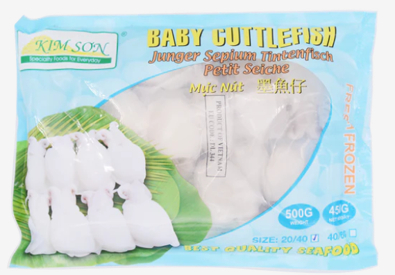 KimSon Frozen Baby Cuttlefish(40/60) 墨魚仔Muc Nho Dong Lanh 40/60, 1x500gr