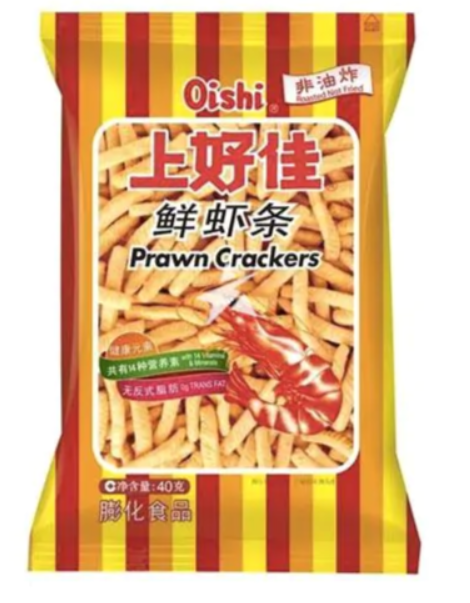 Oishi OS Prawn Cracker Snack上好佳鮮蝦條 Phong Tom 40g x 20