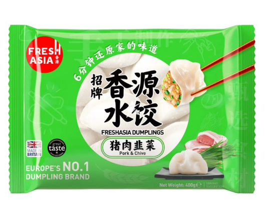 15233 FA Hẹ Hẹ 香源猪肉韭菜水餃 Hoành Thanh Heo He 400g x 25