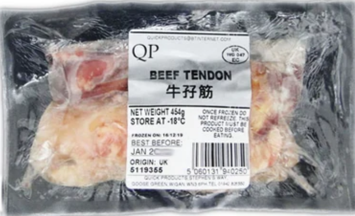 QP Frozen Beef Tendon 牛孖筋 Gan Bo Dong Lanh 400gx30